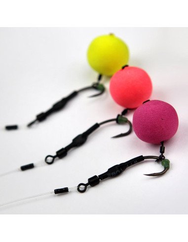 Carp Academy Curved Shank Spinner Rig 1 Stück Länge 14cm 25lb Size 2 Barbed Fluorocarbon Vorfach-Vorfächer-JJ-Fishing