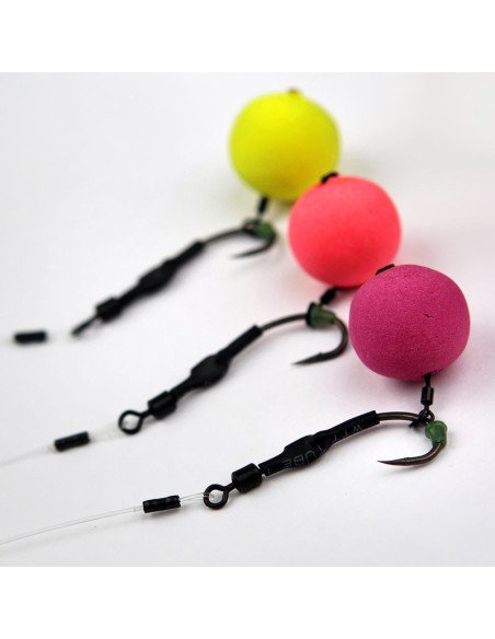 Carp Academy Curved Shank Spinner Rig 1 Stück Länge 14cm 25lb Size 2 Barbed Fluorocarbon Vorfach-Vorfächer-JJ-Fishing