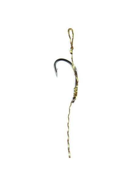 Steg Curved Shank PVA Rig 2 Stück Länge 12cm 25lb Size 8 Micro Barbed Vorfach mit Schlaufe und Boilie Stopper-Vorfächer-JJ-Fi...