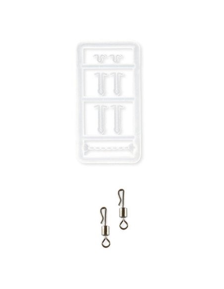 Carp Academy Basic Rig 2 Stück Länge 25cm 25lb Size 8 Barbless Vorfach mit Boilie Stopper-Vorfächer-JJ-Fishing