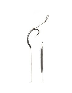 Carp Academy Blow Back Rig 2 Stück Länge 18cm 25lb Size 6 Barbed Vorfach mit Boilie Stopper-Vorfächer-JJ-Fishing