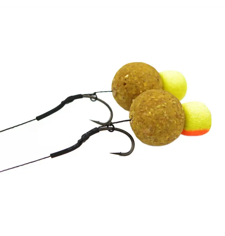 Carp Academy Blow Back Rig 2 Stück Länge 18cm 25lb Size 6 Barbed Vorfach mit Boilie Stopper-Vorfächer-JJ-Fishing