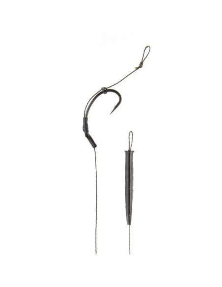Carp Academy Blow Back Rig 2 Stück Länge 18cm 25lb Size 4 Barbed Vorfach mit Boilie Stopper End Tackle-Vorfächer-JJ-Fishing