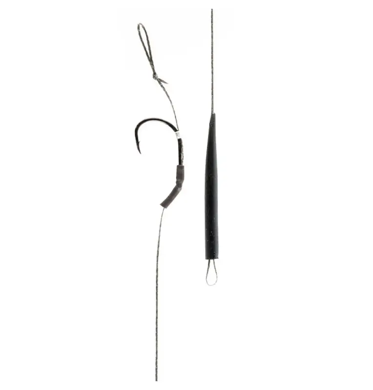 Carp Academy Snowman Teflon Rig 2 Stück Länge 21cm 25lb Size 6 Barbed Vorfach mit Boilie Stopper-Vorfächer-JJ-Fishing