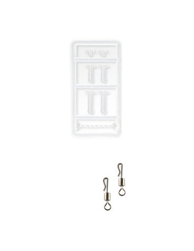 Carp Academy Snowman Teflon Rig 2 Stück Länge 21cm 25lb Size 6 Barbed Vorfach mit Boilie Stopper-Vorfächer-JJ-Fishing