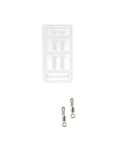 Carp Academy Snowman Teflon Rig 2 Stück Länge 21cm 25lb Size 6 Barbed Vorfach mit Boilie Stopper-Vorfächer-JJ-Fishing