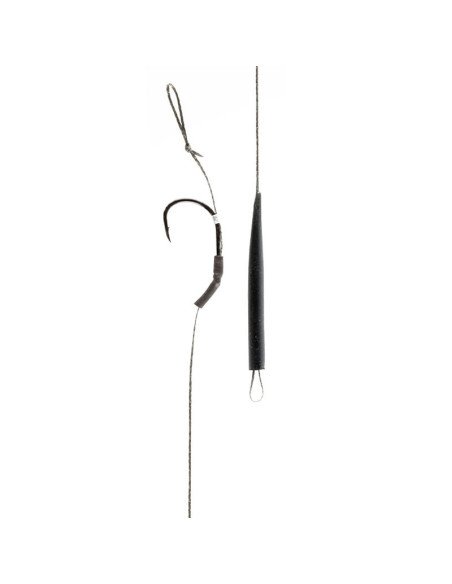 Carp Academy Snowman Teflon Rig 2 Stück Länge 21cm 25lb Size 2 Barbed Vorfach mit Boilie Stopper End Tackle-Vorfächer-JJ-Fishing
