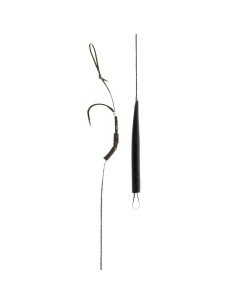Carp Academy Snowman Rig 2 Stück Länge 21cm 25lb Size 2 Barbed Vorfach mit Boilie Stopper-Vorfächer-JJ-Fishing