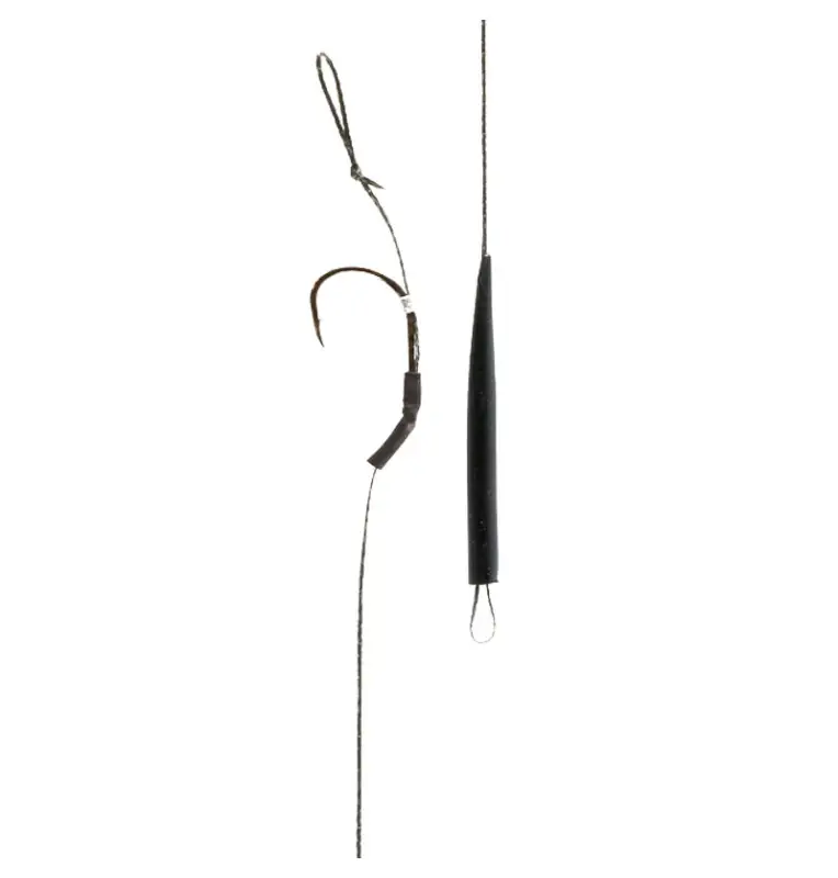 Carp Academy Snowman Rig 2 Stück Länge 21cm 25lb Size 2 Barbed Vorfach mit Boilie Stopper-Vorfächer-JJ-Fishing