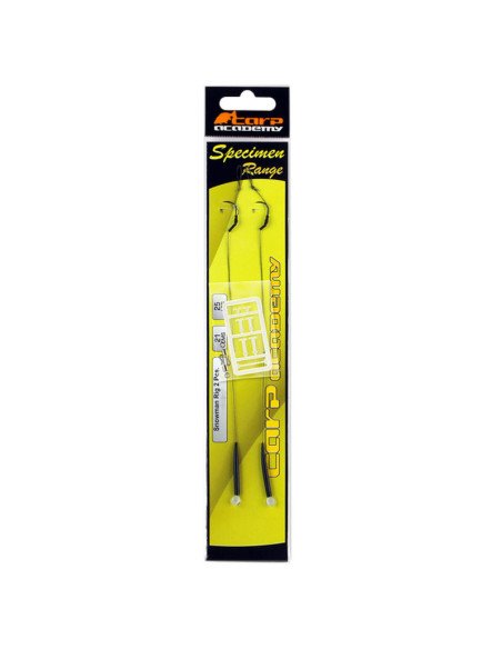 Carp Academy Snowman Rig 2 Stück Länge 21cm 25lb Size 2 Barbed Vorfach mit Boilie Stopper-Vorfächer-JJ-Fishing