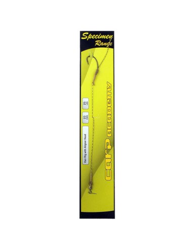 Carp Academy Curved Shank Teflon Aligner Rig 1 Stück Länge 23cm 25lb Size 4 Barbed Vorfach mit Wirbel-Vorfächer-JJ-Fishing