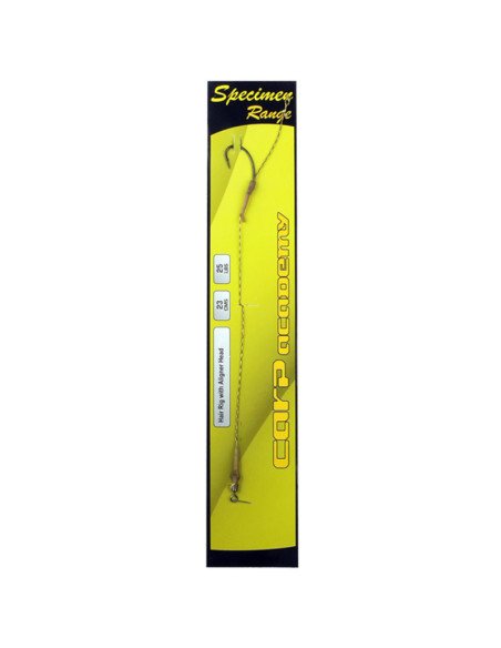 Carp Academy Curved Shank Teflon Aligner Rig 1 Stück Länge 23cm 25lb Size 4 Barbed Vorfach mit Wirbel-Vorfächer-JJ-Fishing