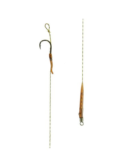 Carp Academy Teflon Aligner Rig 1 Stück Länge 23cm 25lb Size 6 Barbed Vorfach mit Wirbel-Vorfächer-JJ-Fishing