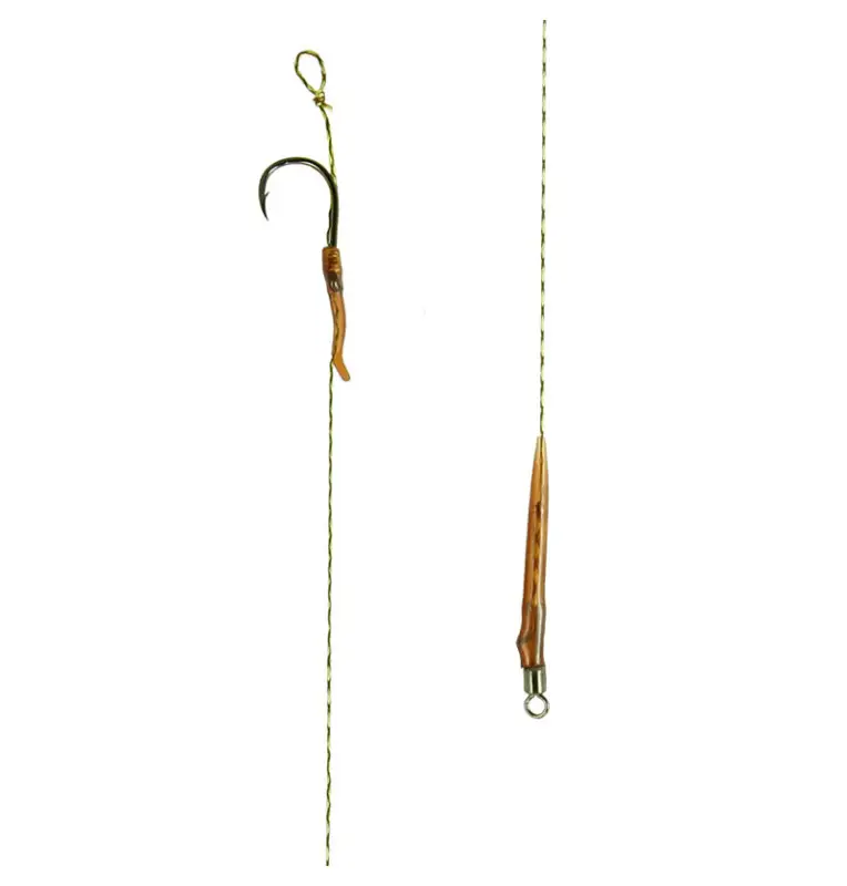 Carp Academy Teflon Aligner Rig 1 Stück Länge 23cm 25lb Size 2 Barbed Vorfach mit Wirbel-Vorfächer-JJ-Fishing
