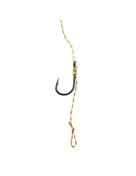 Carp Academy Hair Aligner Rig 1 Stück Länge 23cm 25lb Size 2 Barbed Vorfach mit Wirbel und Boilie Stoppern-Vorfächer-JJ-Fishing