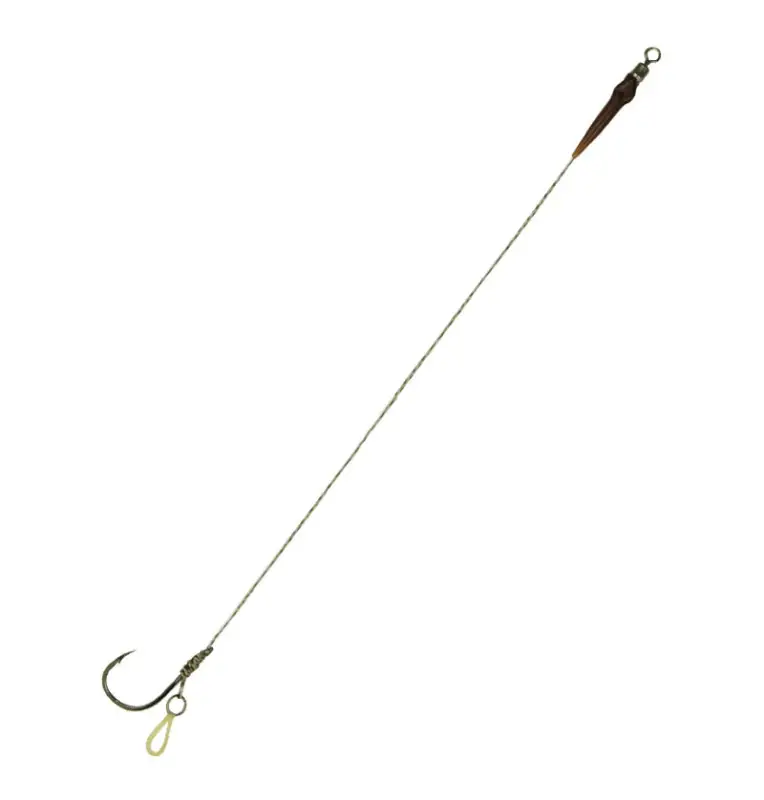 Carp Academy Bait Band Rig 1 Stück Länge 23cm 25lb Size 2 Barbed Vorfach mit Wirbel-Vorfächer-JJ-Fishing