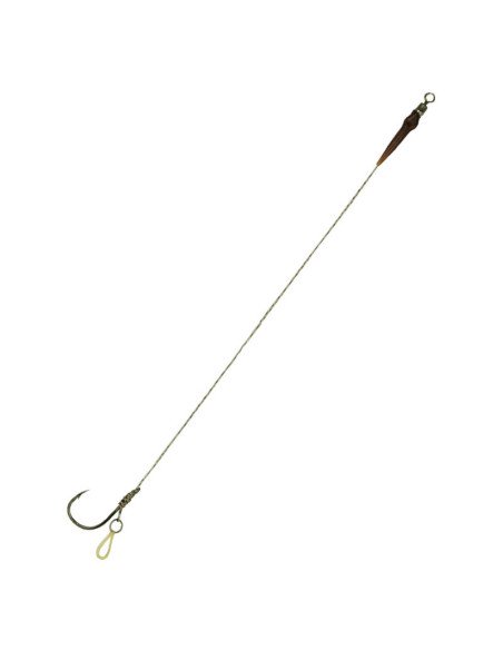 Carp Academy Bait Band Rig 1 Stück Länge 23cm 25lb Size 2 Barbed Vorfach mit Wirbel-Vorfächer-JJ-Fishing
