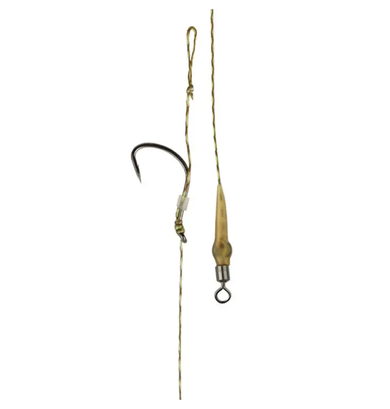 Carp Academy Superior Rig 1 Stück Länge 24cm 25lb Size 2 Barbed Vorfach mit Wirbel und Boilie Stopper-Vorfächer-JJ-Fishing