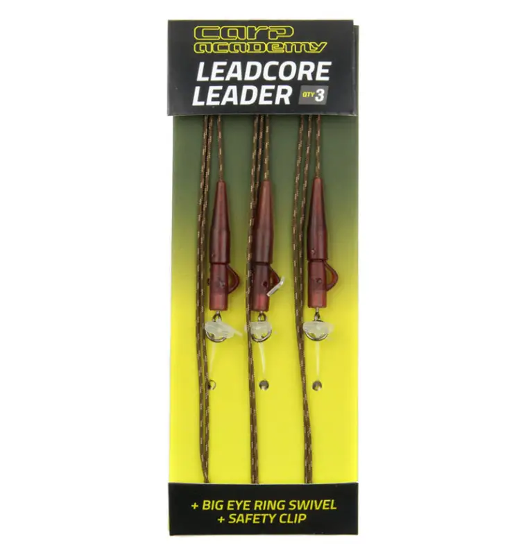 Carp Academy Leadcore Leader 3 Stück 75cm 35lb Safty Clip System-Leader & Leadcore-JJ-Fishing