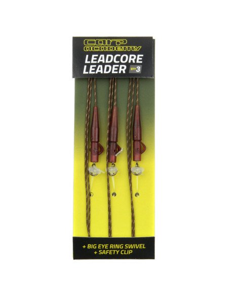 Carp Academy Leadcore Leader 3 Stück 75cm 35lb Safty Clip System-Leader & Leadcore-JJ-Fishing