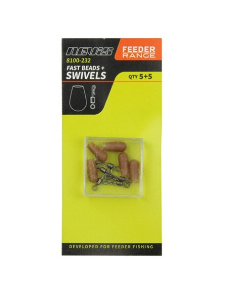 Nevis Fast Beads & Swivels 5 Stück Quick Change System-Vorfachmaterial & Montage-Zubehör-JJ-Fishing