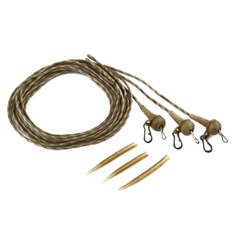Carp Academy Leadcore Rig Kit Deluxe 3 Stück Länge 95cm 35lb braun Vorfachmaterial-Leader & Leadcore-JJ-Fishing
