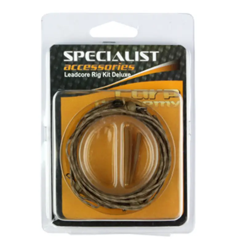 Carp Academy Leadcore Rig Kit Deluxe 3 Stück Länge 95cm 35lb braun Vorfachmaterial-Leader & Leadcore-JJ-Fishing