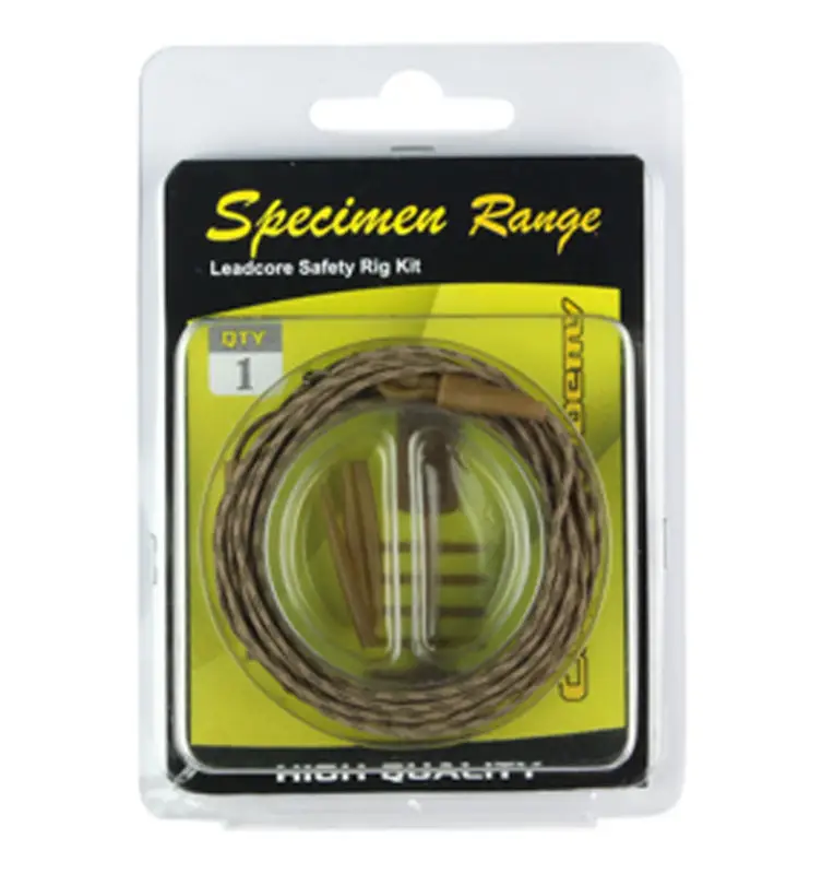 Carp Academy Leadcore Safety Rig Kit 3 Stück Länge 95cm 35lb braun Vorfachmaterial-Leader & Leadcore-JJ-Fishing
