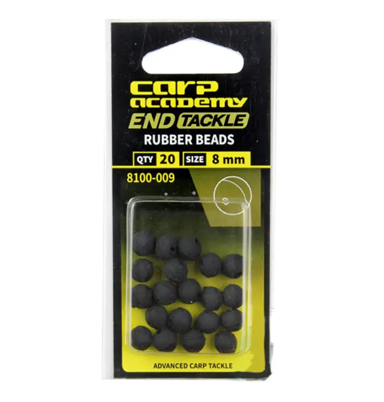 Carp Academy Rubber Beads 20 Stück 8mm schwarze Gummiperlen-Stopper & Baitscrews-JJ-Fishing