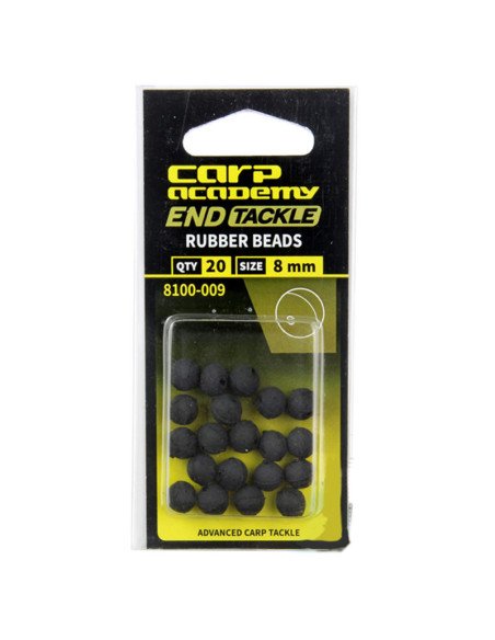 Carp Academy Black Rubber Beads 8mm Gummiperlen 20Stk. End Tackle-Stoppers & Baitscrews-JJ-Fishing