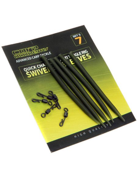 Carp Academy Quick Change Swivel & Anti Tangle Sleeves 5 Stück-Vorfachmaterial & Montage-Zubehör-JJ-Fishing