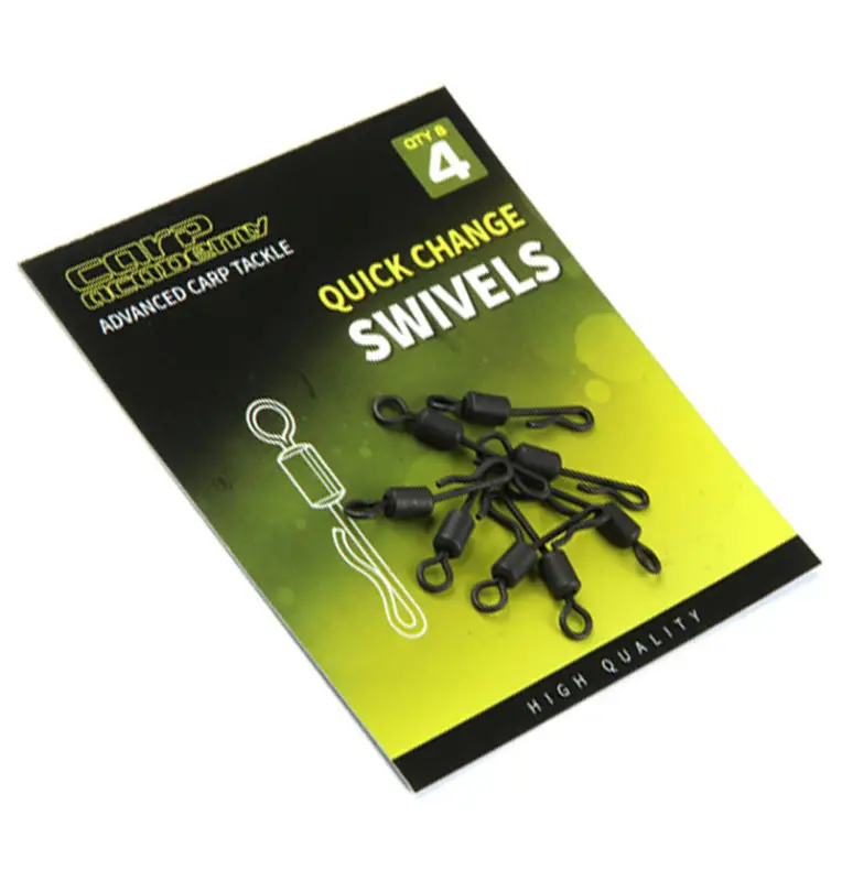 Carp Academy Quick Change Swivels 8 Stück Size 4 35kg Schnellwechsel Wirbel-Swivels-JJ-Fishing