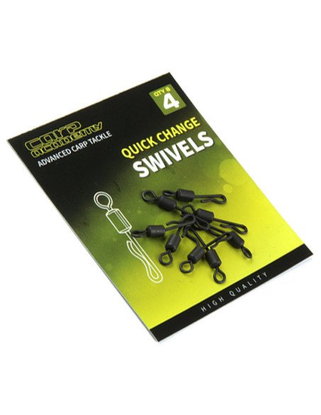 Carp Academy Quick Change Swivels 8 Stück Size 4 35kg Schnellwechsel Wirbel-Swivels-JJ-Fishing
