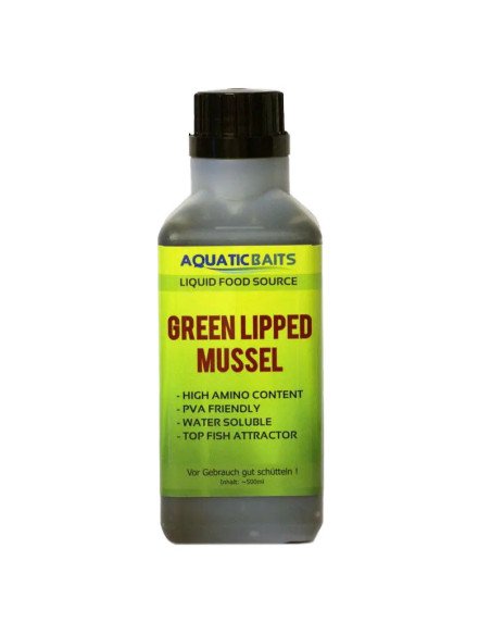 Aquatic Baits Liquid Green Lipped Mussel 500ml PVA Friendly-Liquids-JJ-Fishing