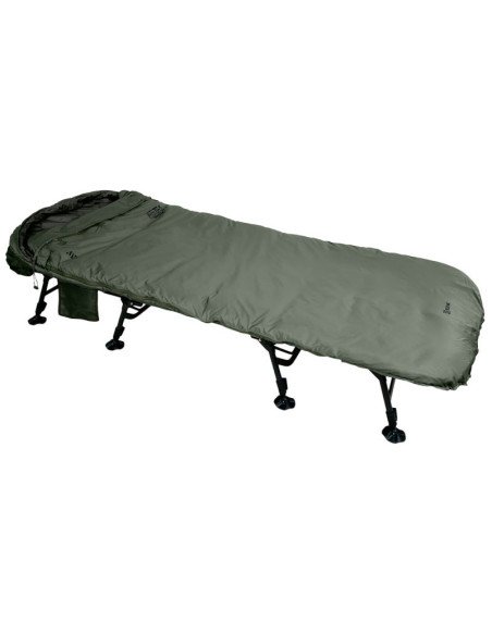 Sonik BANK-TEK 5 Season Sleep System Wide Bedchair Angelbett mit Schlafsack All Season Profi Campingbett-Angelliegen & Angels...