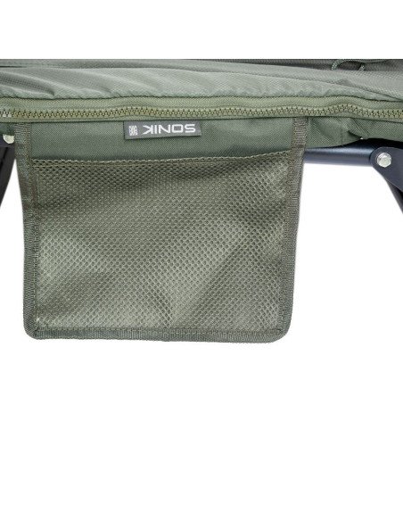 Sonik BANK-TEK 5 Season Sleep System Wide Bedchair Angelbett mit Schlafsack All Season Profi Campingbett-Angelliegen & Angels...