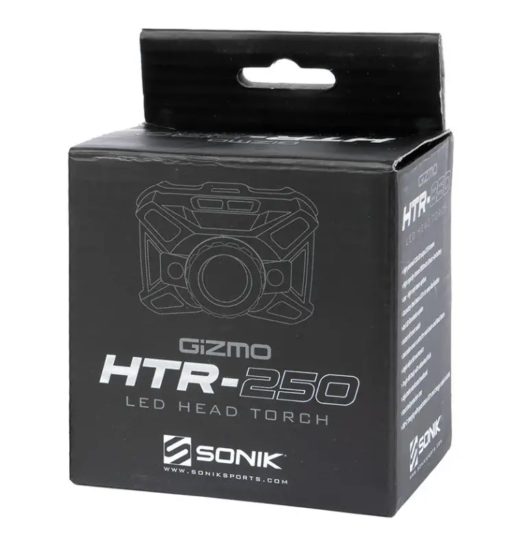 Sonik GIZMO Head Torch HTR-250 Headlamp Kopflampe Stirnlampe Angellampe mit Hardcase-Kopflampen-JJ-Fishing