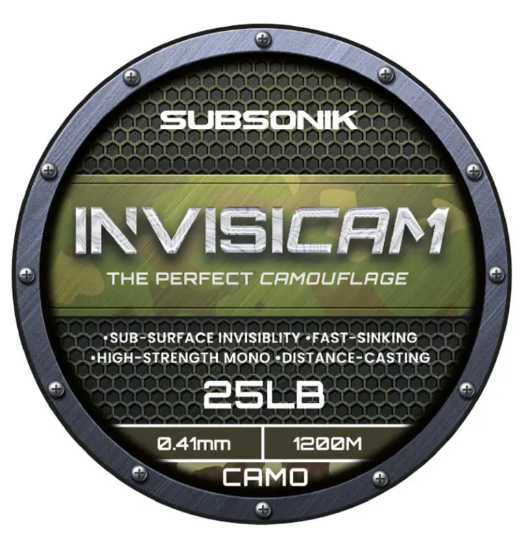 Sonik SUBSONIK INVISICAM 25LB 1200M 0.41mm Camou Fast Sinking Monofile Angelschnur Extrem Abriebsfest-Cords-JJ-Fishing
