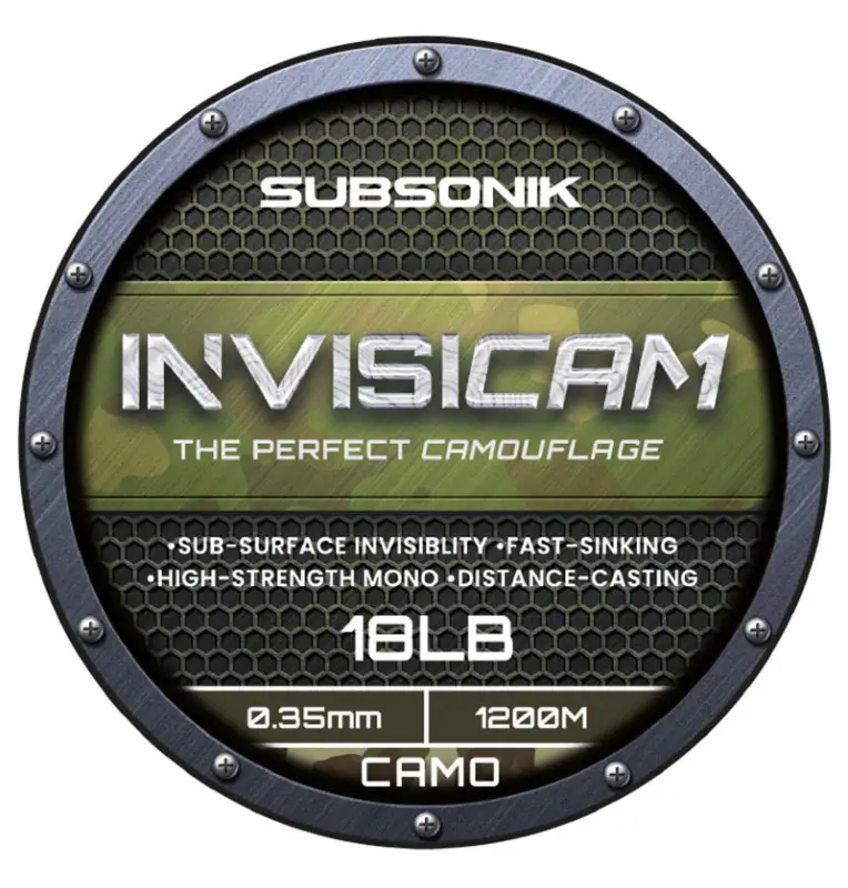 Sonik SUBSONIK Invisicam Mono 1200m 0,35mm 18lb Camo fast Sinking monofile Angelschnur extrem Abriebsfest-Schnüre-JJ-Fishing
