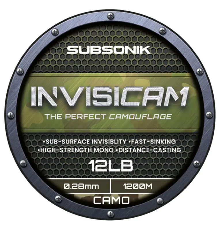 Sonik SUBSONIK Invisicam Mono 1200m 0,28mm 12lb Camo fast Sinking monofile Angelschnur extrem Abriebsfest-Schnüre-JJ-Fishing