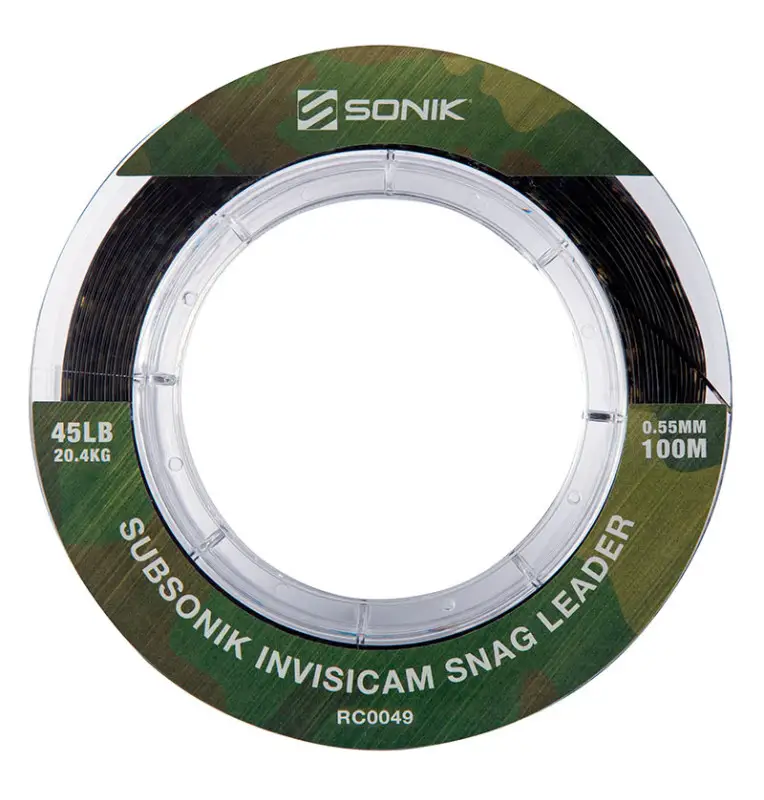 Sonik SUBSONIK Invisicam Snag Leader 100m 0,55mm 45lb Schlagschnur monofile Vorfachschnur-Vorfachmaterial & Montage-Zubehör-J...