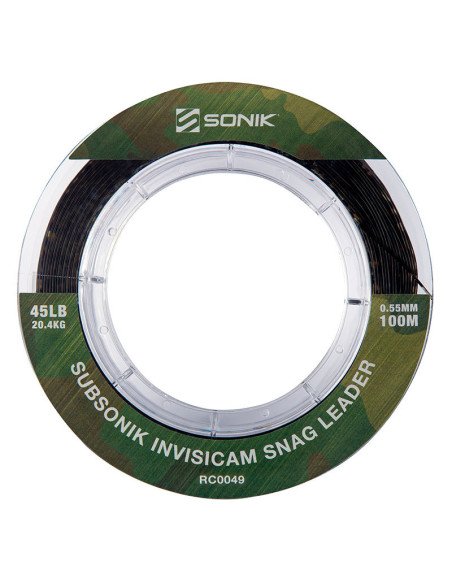 Sonik SUBSONIK Invisicam Snag Leader 100m 0,55mm 45lb Schlagschnur monofile Vorfachschnur-Vorfachmaterial & Montage-Zubehör-J...