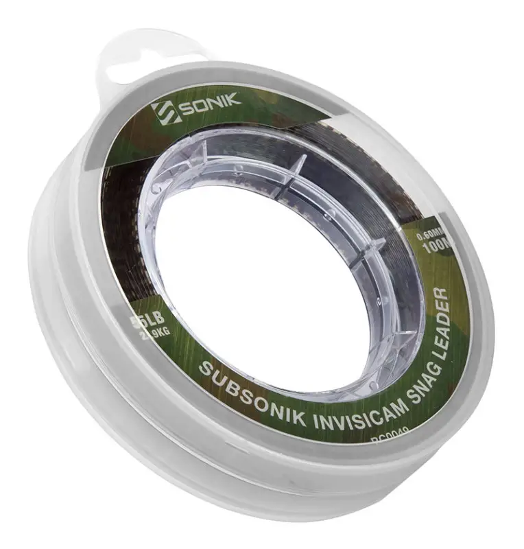 Sonik SUBSONIK Invisicam Snag Leader 100m 0,60mm 55lb Schlagschnur monofile Vorfachschnur-Vorfachmaterial & Montage-Zubehör-J...