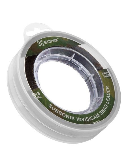 Sonik SUBSONIK Invisicam Snag Leader 100m 0,60mm 55lb Schlagschnur monofile Vorfachschnur-Vorfachmaterial & Montage-Zubehör-J...