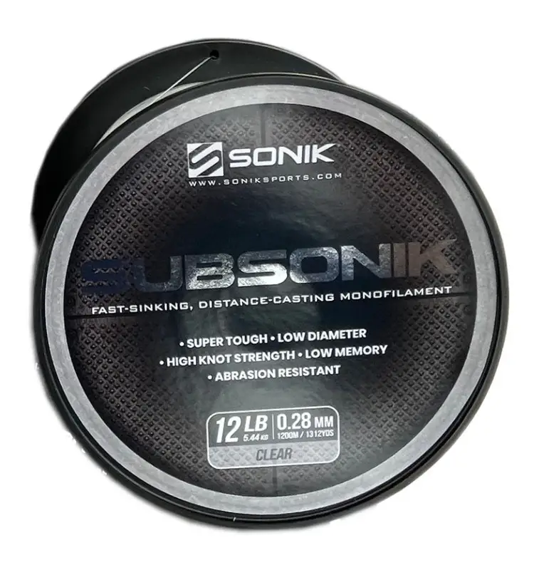 Sonik SUBSONIK Clear Mono 1200m 0,28mm 12lb Monofile Angelschnur Fast Sinking-Schnüre-JJ-Fishing
