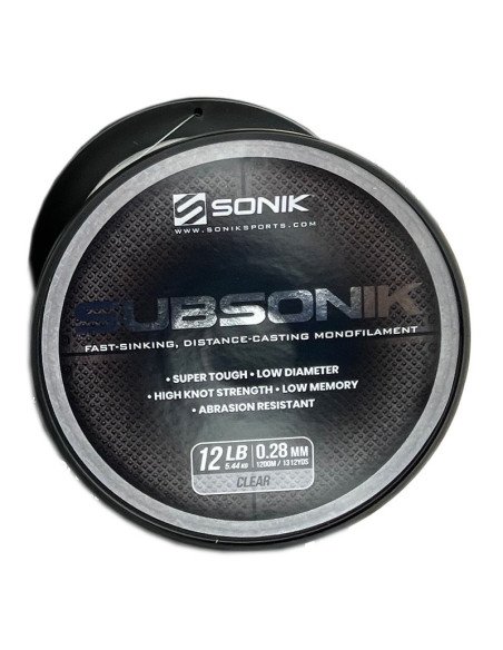 Sonik SUBSONIK Clear Mono 1200m 0,28mm 12lb Monofile Angelschnur Fast Sinking-Schnüre-JJ-Fishing