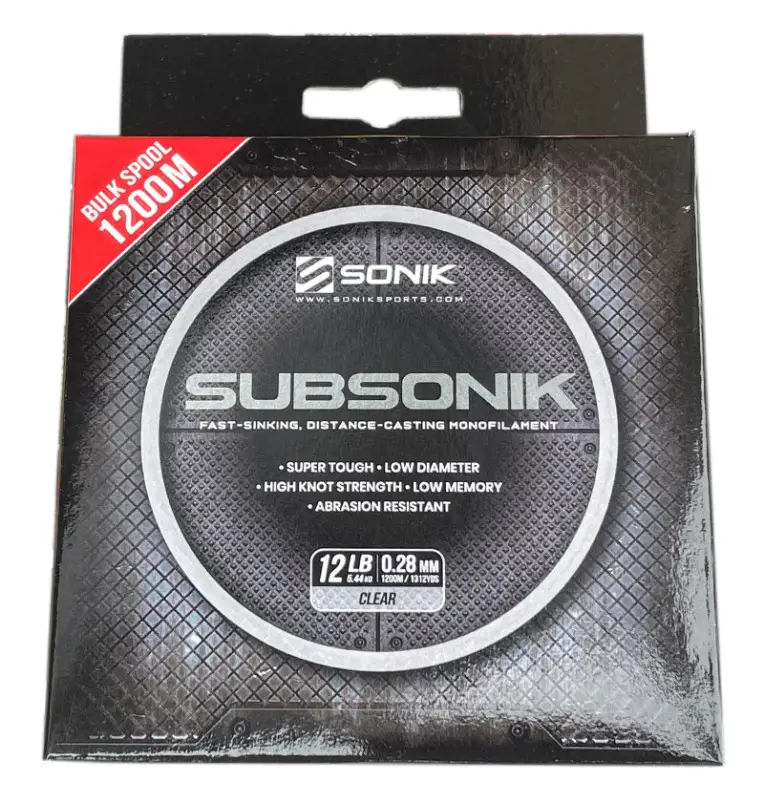 Sonik SUBSONIK Clear Mono 1200m 0,28mm 12lb Monofile Angelschnur Fast Sinking-Schnüre-JJ-Fishing