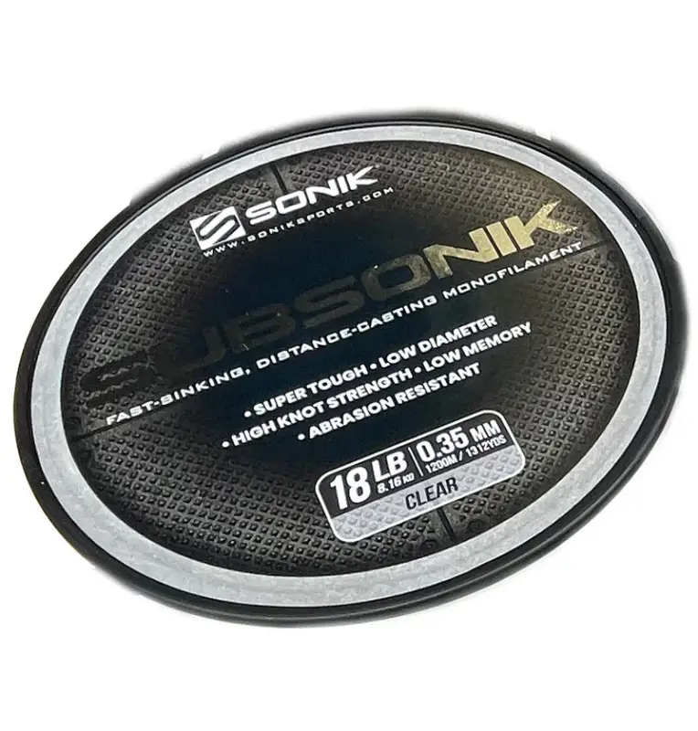 Sonik SUBSonik 0,35mm CLEAR 18LB 1200m Monofile Angelschnur Fast Sinking-Cords-JJ-Fishing