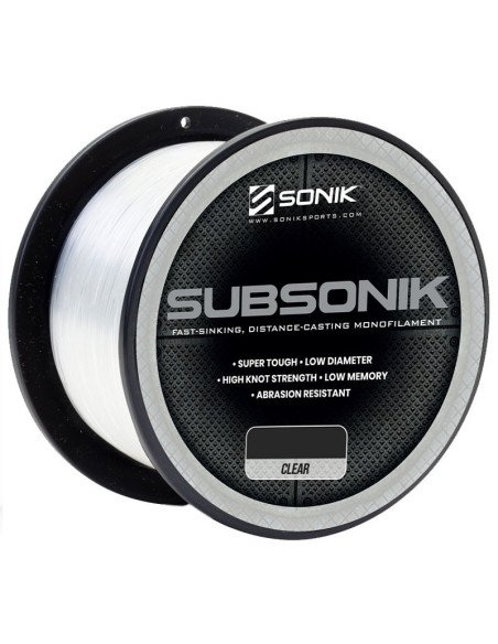 Sonik SUBSONIK Clear Mono 1200m 0,41mm 25lb Monofile Angelschnur Fast Sinking-Schnüre-JJ-Fishing