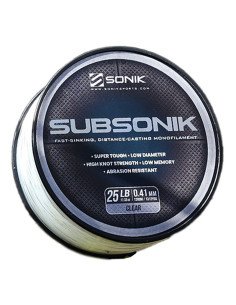 Sonik SUBSONIK Clear Mono 1200m 0,41mm 25lb Monofile Angelschnur Fast Sinking-Schnüre-JJ-Fishing
